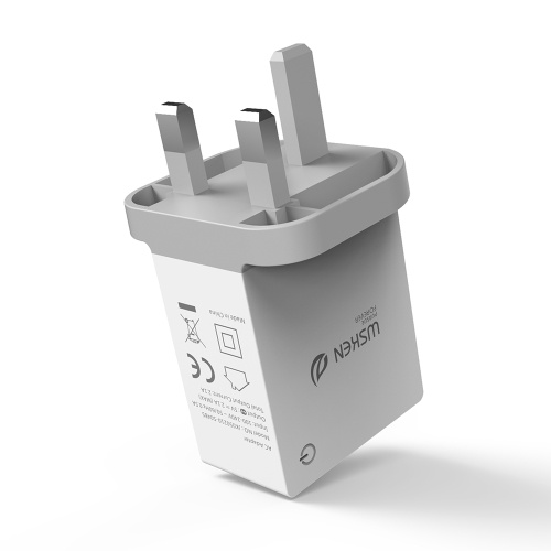 WSKEN 5V 2.1A - Cargador USB inteligente de 4 puertos - UE - Reino Unido - Enchufe - Cargador de pared de viaje - Adaptador de alimentación de carga - Tableta universal para teléfono móvil - Cargador rápido para iPhone X - Samsung S9 Plus