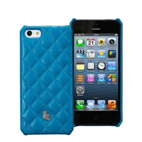 Jisoncase Matelasse d'étui en cuir véritable pour iPhone 5