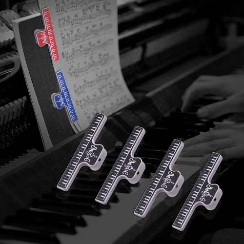 Music Clip Book Page Clip Piano Page Holder Yellow Bookmarks Accessories 4 Pack