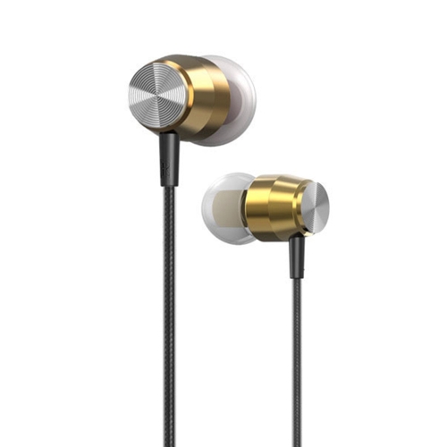 3.5mm Wired Headphone In-Ear Stereo Music Headset Smart Phone Earphone Metal Earpiece Hands-free with Microphone In-line Control