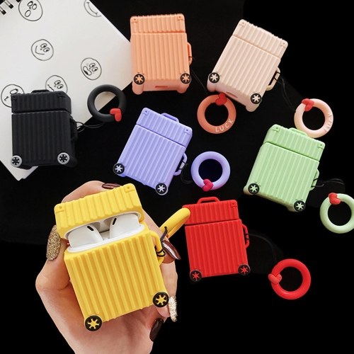 Funda protectora de auriculares de silicona para auriculares AirPods TWS para Apple Airpods 2 con correa de anillo de dedo