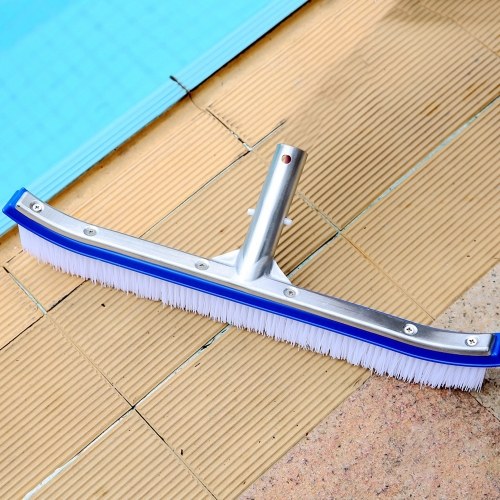 Brosse de luxe pour murs et carreaux de piscine de 18 po avec poils en poly pour nettoyer les murs, les carreaux et les planchers, tête de brosse de piscine en poils de nylon avec pinces EZ (pôle non inclus)