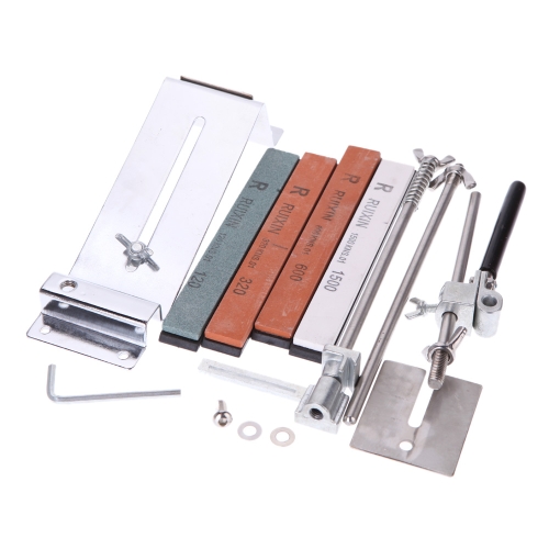 Upgraded Fixed-angle Knife Sharpener Kit Full Metal Stainless Steel Professional 4 Sharpening Stones