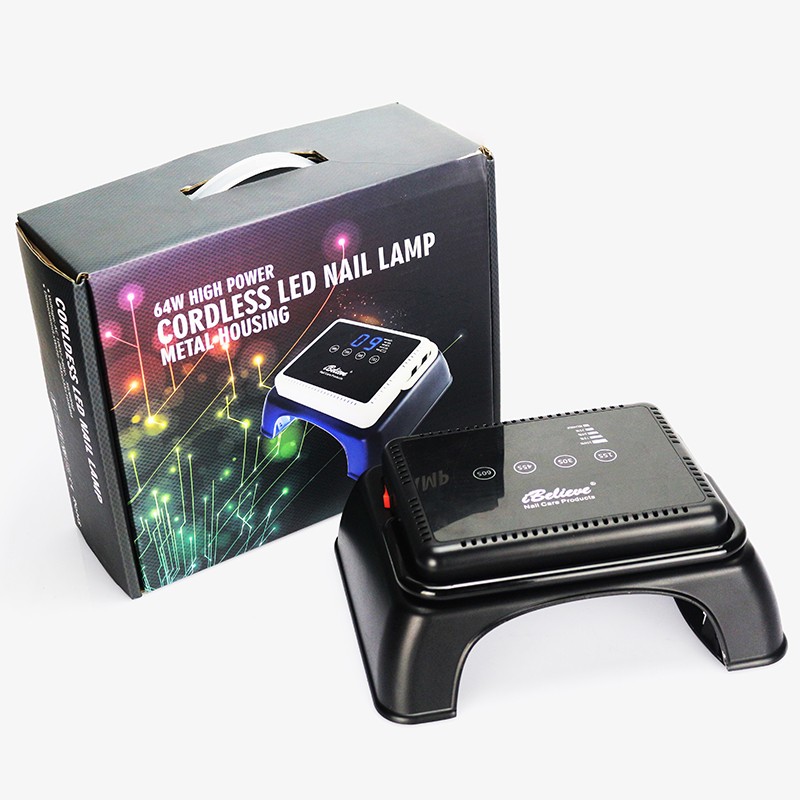 Factory Supply Cordless Gel Polish Dryer Rechargeable 64w Uv Led Nail Lamp With High Quality