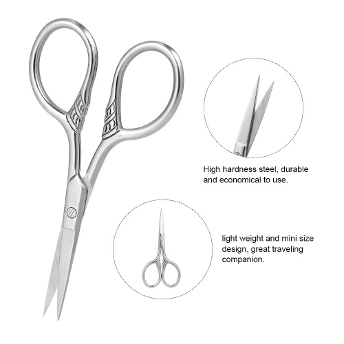 Stainless Steel Beard Trimmer Scissor for Barber Home Use Mini Size Shaving Shear Beard Trimmer Eyebrow Bang Cutting Scissor