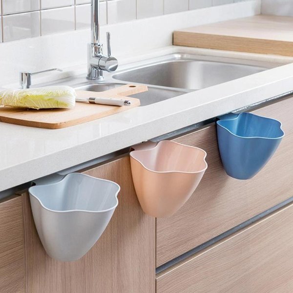 Storage Baskets Kitchen Trash Bin Plastic Cabinet Drawer Door Hanging Can Waste Sundries Holder Organizer