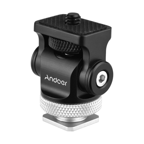 Andoer 360 ° Rotatif Caméra Moniteur Tête D'adaptateur De Montage Sur Griffe Froide Avec Interface 1/4 Pouce Clé Allen Pour Moniteur Lumière LED Montage D'extension De Microphone