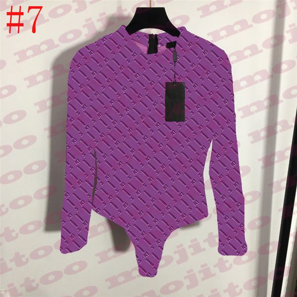 Full Letter Print Womens Swimsuit Yoga Sets Textile Fashion T Shirts Brand Ladies Bottoming Shirt Long Sleeve Bodysuit Swimwear