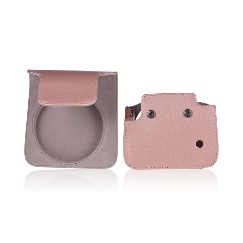 Andoer Housse de protection en cuir PU avec bandoulière réglable pour appareil photo Fujifilm Instax Square SQ6 à pellicule noire