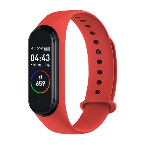 Bracelet sport intelligent M4 0.96 '' LCD à écran tactile unique Sommeil/fréquence cardiaque/moniteur de pression artérielle Message/rappel d'appel Compatible avec Android iOS