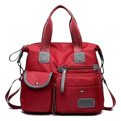 Women's Nylon PU Leather Office  Career Zipper Black Red Blue Lightinthebox