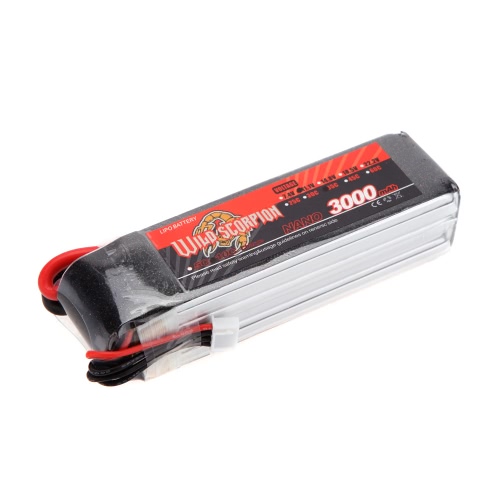 Escorpión salvaje 11.1V 3000mAh 35 C MAX 45 C 3S T conector batería Li-po para coche RC avión T-REX 450 helicóptero parte