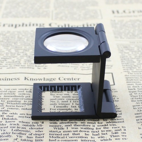 KKmoon 10X 28 mm de aleación de zinc Mini Lupa plegable con escala para la herramienta Lupa plegable Tela vidrio óptico