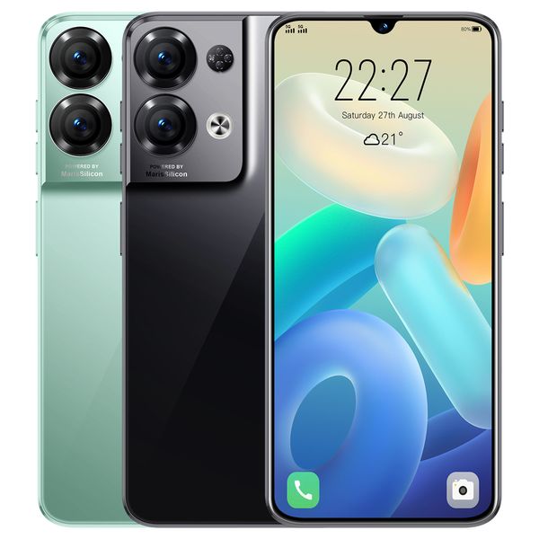Unlock Phone Ren08Pro Android 6.8 inch Smartphone Dual SIM HD Camera Cellphone 48MP Cell Mobile 512GB Smart Fingerprint Face ID 4G