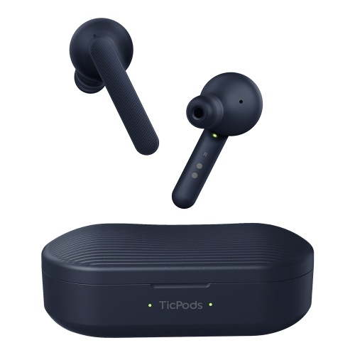 TicPods Auriculares inalámbricos verdaderos gratuitos Auriculares TWS Auriculares inalámbricos Bluetooth Asistente de voz en la oreja Control táctil Aislamiento de ruido IPX5 Impermeable con caja de carga de micrófono