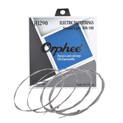 Orphee QB290 Cuerda para guitarra eléctrica de 4 cuerdas 4pcs / Set (.045-.100) Núcleo de acero hexagonal para herida de níquel Tensión de luz normal