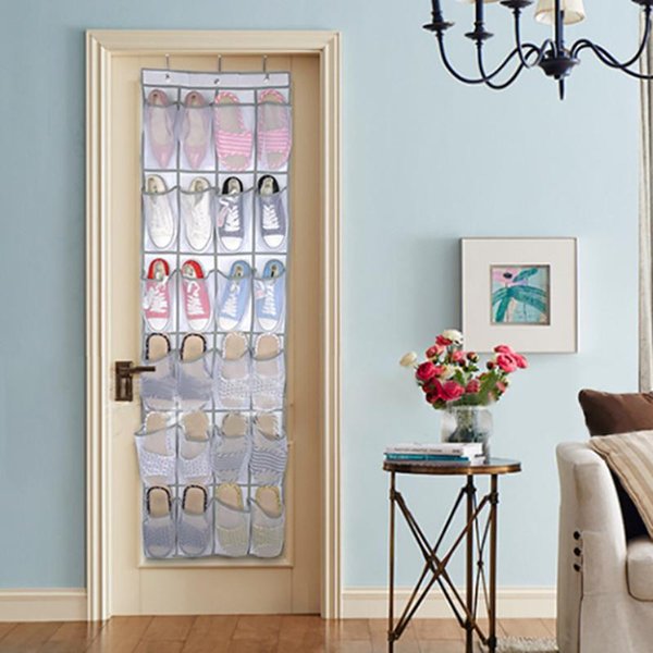 Storage Boxes & Bins 24 Pockets Shoe Spacesaving Door Hanging Organizer Rack Wall Bag Closet Holder Accessories 2021 Bags