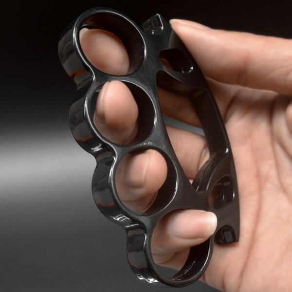 Head Round Medium Thickened Edc Four Finger Tiger Fist Set Martial Arts Defense Hand Buckle Car Equipment Ring D9CL