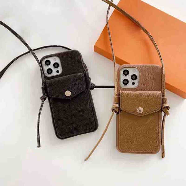 Cross Body Leather Phone Case for IPhone 12/12pro/12promax 11/11Pro/11Promax Fashion Soft Back Cover with Card Insertion Package