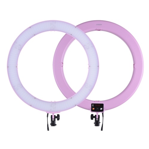 Andoer RL720B professionnel 19 pouces 3200K-5600K bicolore anneau numérique vidéo lumière