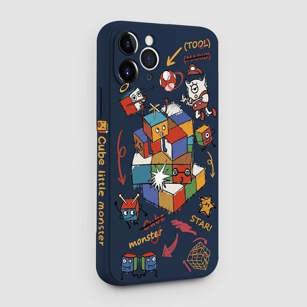 3D Style Premium PU Leather Flip Cases with Card Holder Kickstand Shockproof Protective Case for iPhone 12 Pro Max 6.7inch Magic Cube