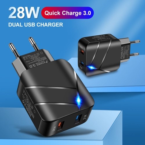 TE-Q820 Chargeur murale USB 3.0+2.1A Compatible avec la tablette de téléphone mobile
