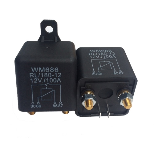 1 Pcs lourd 12VDC High Current 100A AMP 2.4W travail continu 4 Pins Truck Car Auto Automotive On Off Démarrage Relais Trou Commutateur de fixation pour Grand Motor