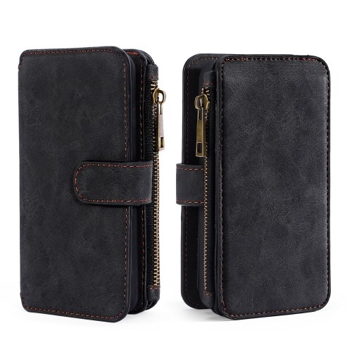 Para Samsung Galaxy S7 S8 S8 Plus S9 S9 Plus Note 8 multifunción cremallera billetera imán caja protectora tarjeta de teléfono desmontable flip cuero de la PU cubierta elegante anti-arañazos