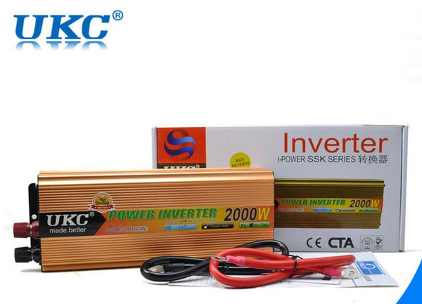 Freeshipping 2KW Car Modified Sine Wave Power Inverter Converter Charger Car DC 12V to AC 220v Converter + USB by