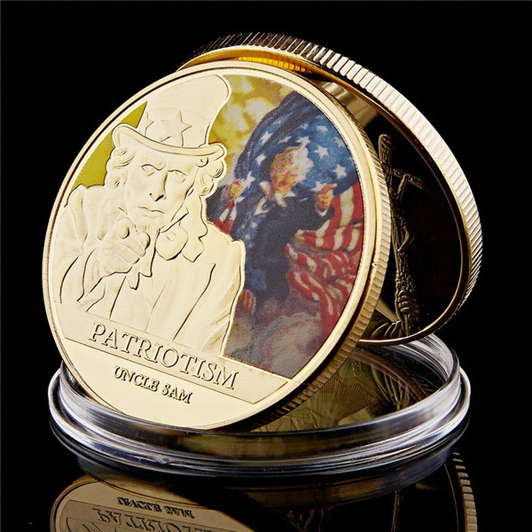 Challenge Coin 100th Anniversary Great War Sam Medallion I Want You Military Gold Plated Challenge Coin