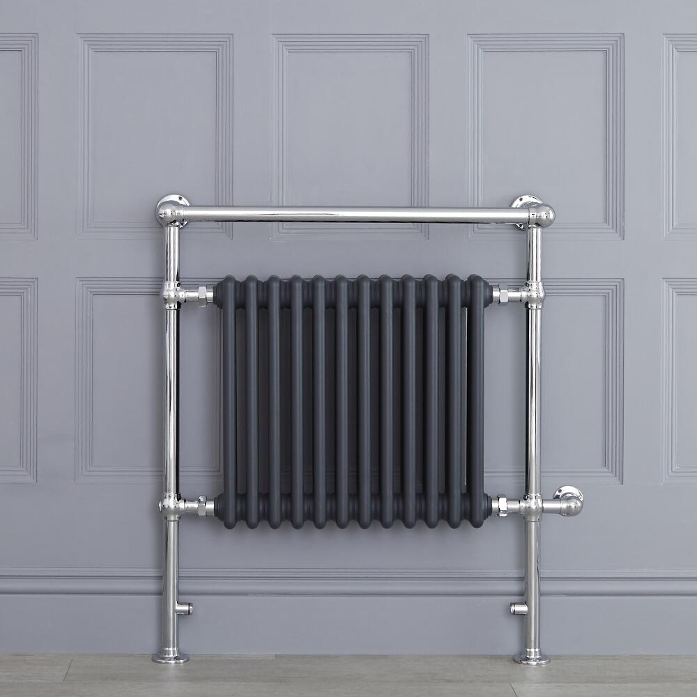 Radiador Toallero Tradicional con Elemento Eléctrico de 800 Watt - Antracita - 930mm x 790mm - Elizabeth
