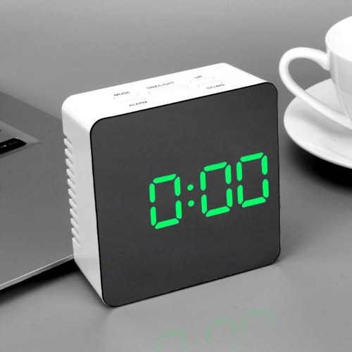 Luz plástica multifuncional de la noche del despertador del espejo LED