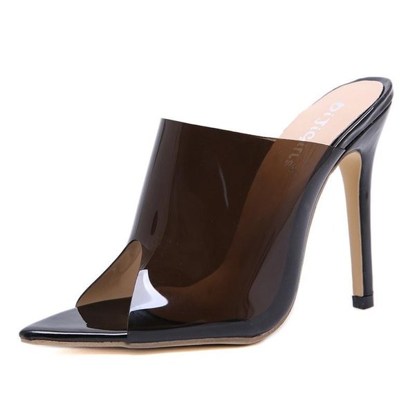 Dress Shoes PVC Jelly Sandals Open Toe High Heels Women Transparent Sexy Party Peep 12CM Thin Slip On Shallow