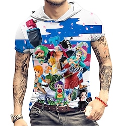 One Piece Monkey D. Luffy Roronoa Zoro Cartoon Sportswear Back To School Anime Harajuku Graphic Top For Men's Adults' 3D Print 100% Polyester Lightinthebox