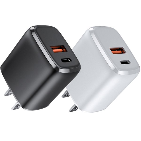 Eu US UK Fast Quick Charge 12W 20W Dual Ports PD Type c Wall Charger Auto Power Adapters For Iphone 12 13 Pro Max Samsung Tablet Pc Android phone With Retail box