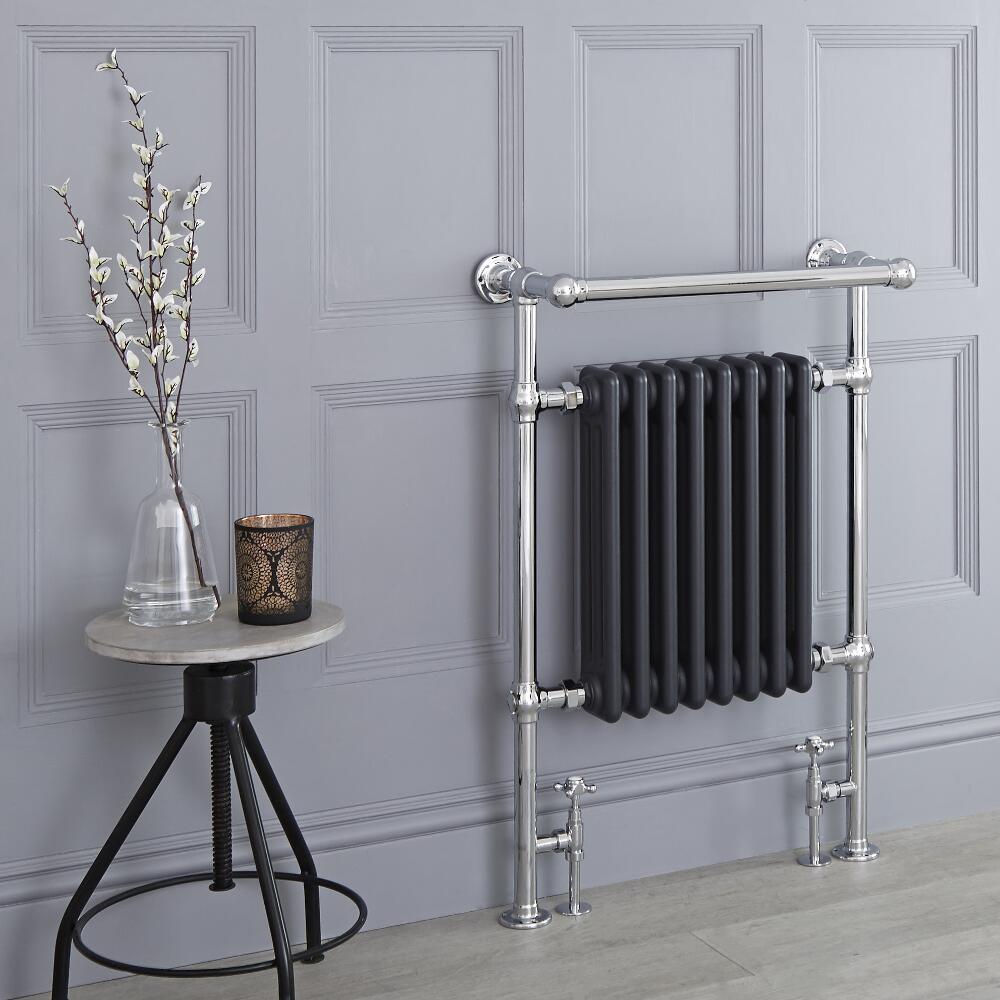 Radiador Toallero Tradicional Antracita - 930mm x 620mm (Barra Superior Angular) - Elizabeth