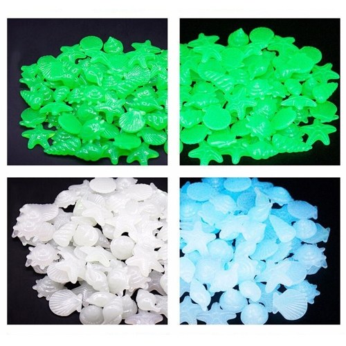 30 unids / bolsa de bricolaje decoración para el hogar luminoso concha de mar concha estrellas de mar