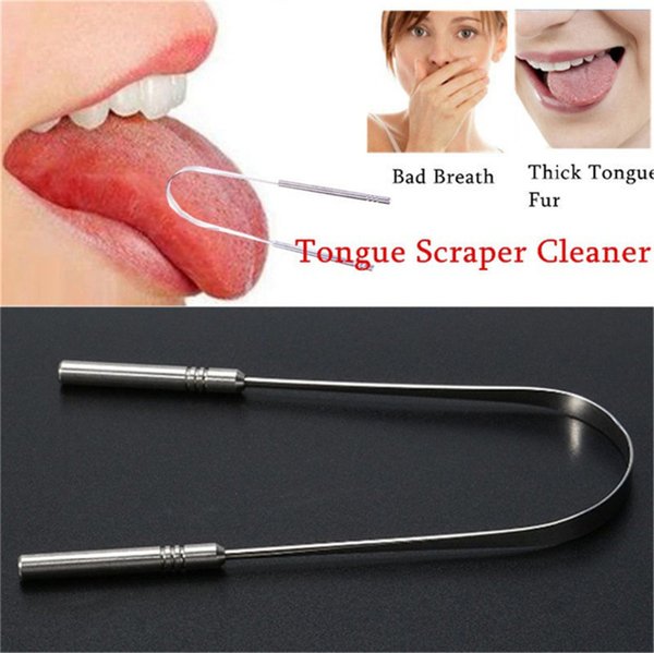 200pcs 3 in 1 Metal 304 Stainless Steel Oral Hygiene Tongue Scraper Kit Fresh Breath Dental Cleaner Care Tool Amazon Supplier