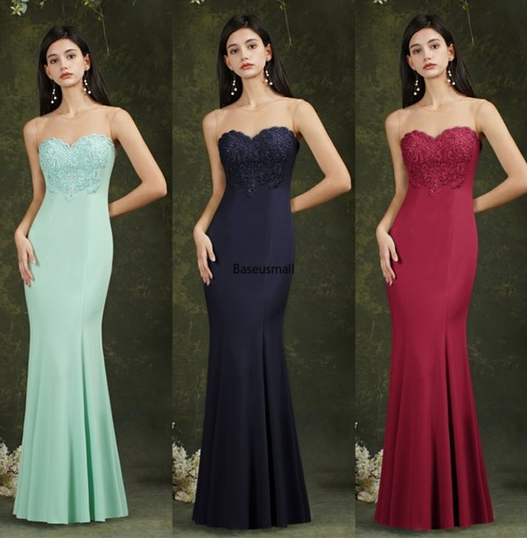 2022 New Evening Dress Women's Sexy Tube Top Banquet Temperament Long Bridesmaid Dress Formal Occasion Dress Wear CPS1899