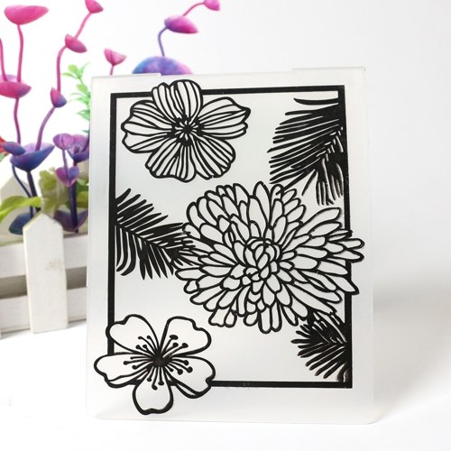 Template Textured Impressions Decorative Frame Embossing Folder Cake Biscuit Fondant Mold Card Craft Making Wedding Decoration Style 1