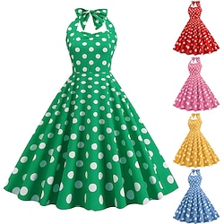Audrey Hepburn 1950s Open Back Cocktail Dress Vintage Dress Fall Spring Summer Dress JSK / Jumper Skirt A-Line Dress Flare Dress Women's Adults' Flounced Costume Vintage Cosplay Event / Party Lightinthebox