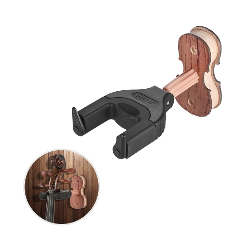 Wall Mount Violin Fiddle Viola Hanger Hook Holder Keeper Auto Grip System Rubber Cushion Wood Base