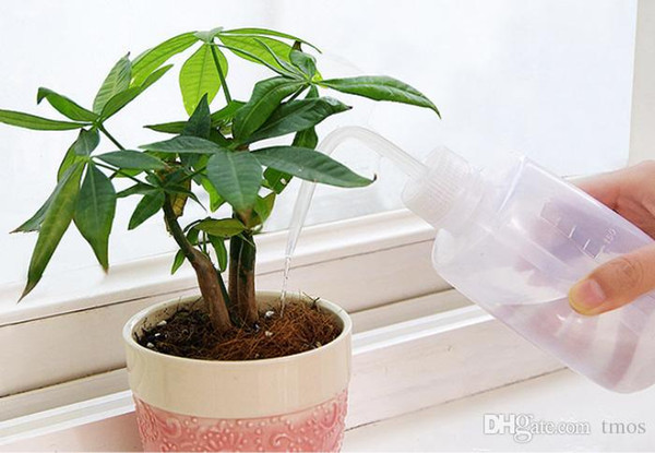 250/500ML Mini Plastic Plant Flower Watering Bottle Sprayer Curved mouth watering can DIY Gardening Transparent for succulent plant