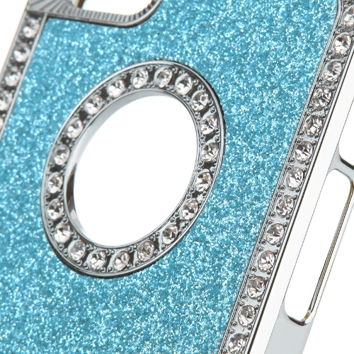Estuche trasero duro de PC brillante Rhinestone para Apple iPhone 5 5G 5th Azul