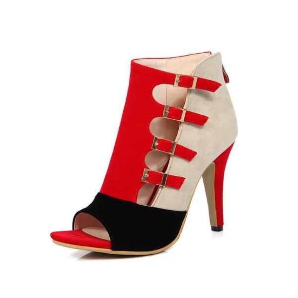 Dress Shoes Women's High-heeled Sandals Classic Old Color Matching Belt Buckle Fish Mouth ROMAN Production
