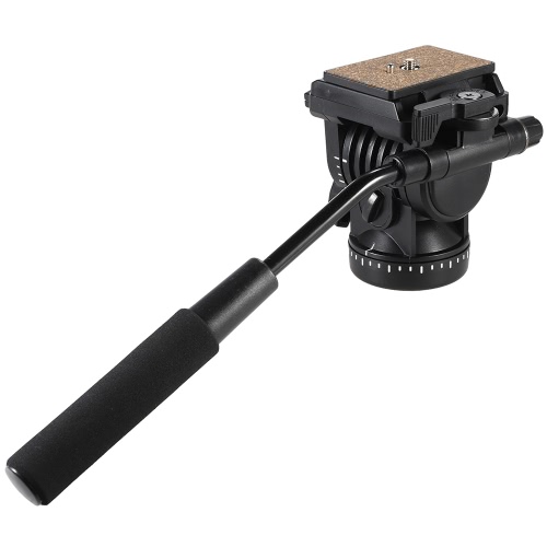 YUNTENG YT-950 profesional DSLR cámara vídeo arrastre fluido inclinación Pan humedeciendo la cabeza con dos placas de liberación rápida empuñadura para Nikon Canon Sony Samsung Panasonic trípode monopie deslizador Rail
