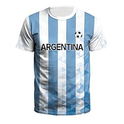 World Cup Qatar 2022 Football Soccer T-shirt Anime Cartoon Anime Classic Street Style T-shirt For Men's Women's Unisex Adults' 3D Print 100% Polyester Lightinthebox