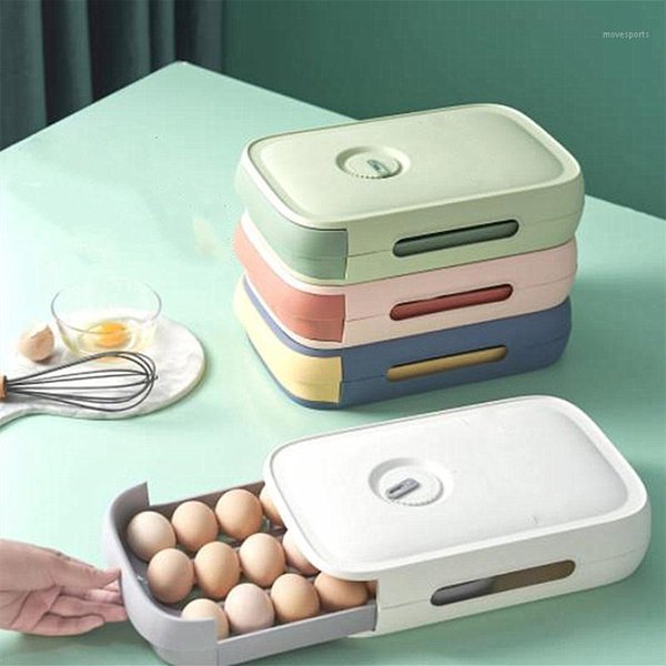 Egg Storage Box Drawer Vegetable Crisper With Lid Organizer Kitchen Supplies Bottles & Jars1