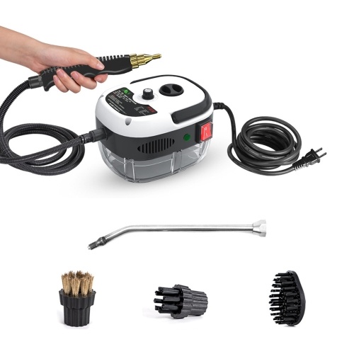2500W Portable Nettoyeur Vapeur Haute Température Pressurisé Vapeur Machine De Nettoyage avec Têtes De Brosse pour Cuisine Meubles Salle De Bains Voiture