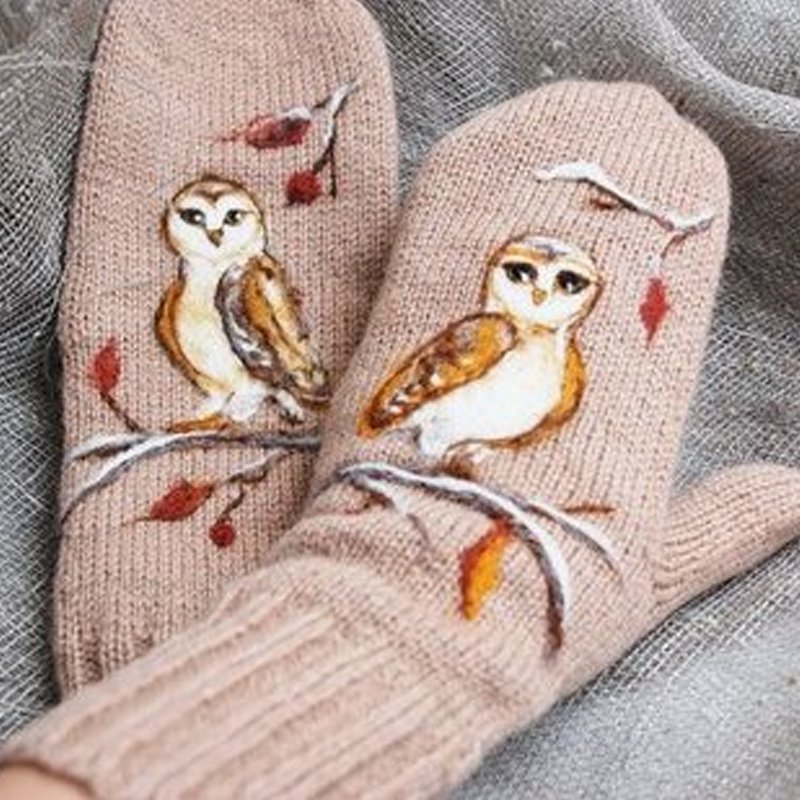Noracora Multicolor Gloves Winter Polyester Vintage Gloves